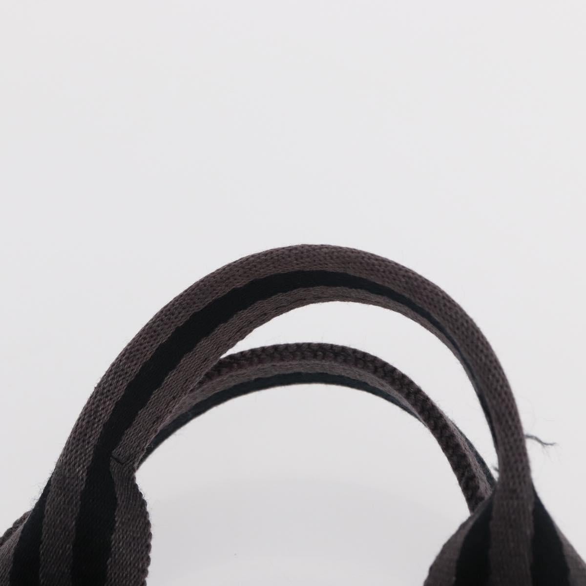 HERMES Fourre Tout PM Hand Bag Canvas Silver Navy Auth 154282