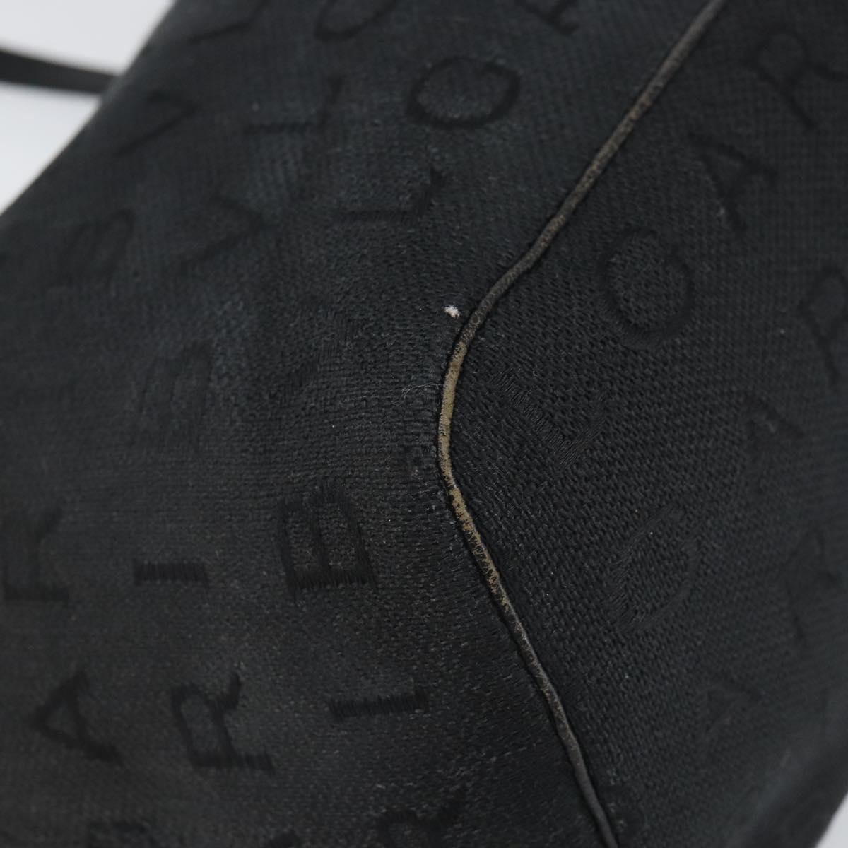 BVLGARI Logo Mania Tote Bag Canvas Black Gold Auth 154287