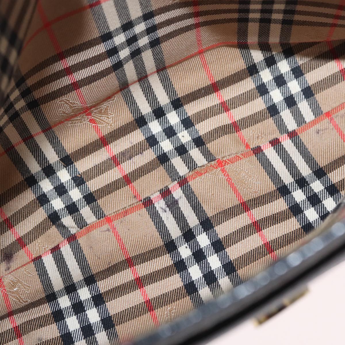 Burberrys Shoulder Bag Leather Black Gold Auth 154288