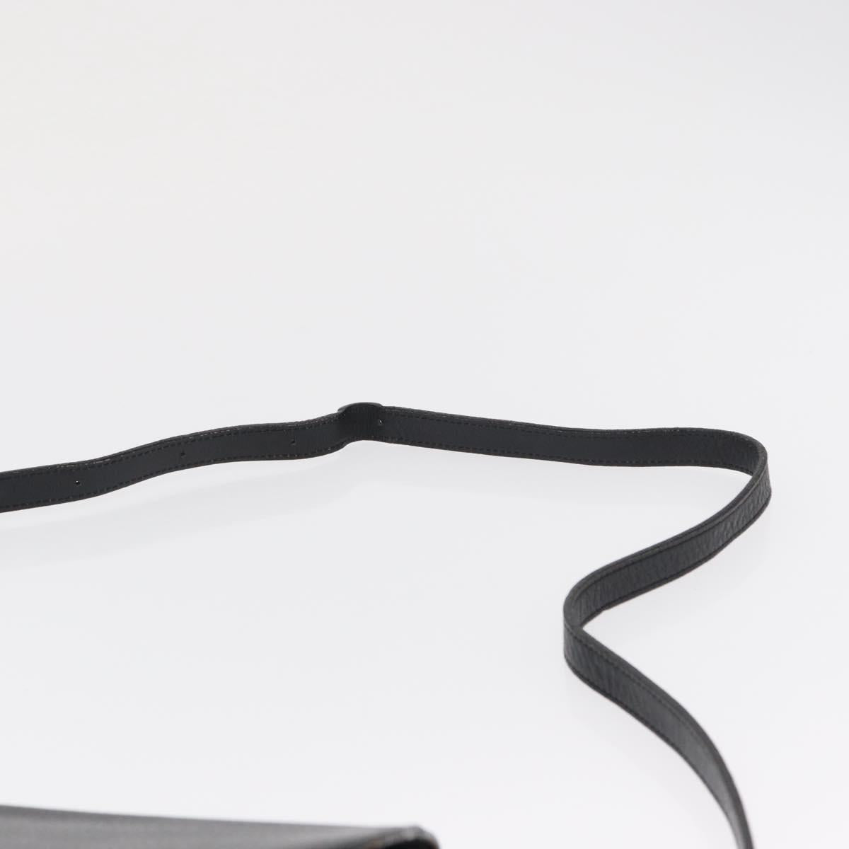 Burberrys Shoulder Bag Leather Black Gold Auth 154288