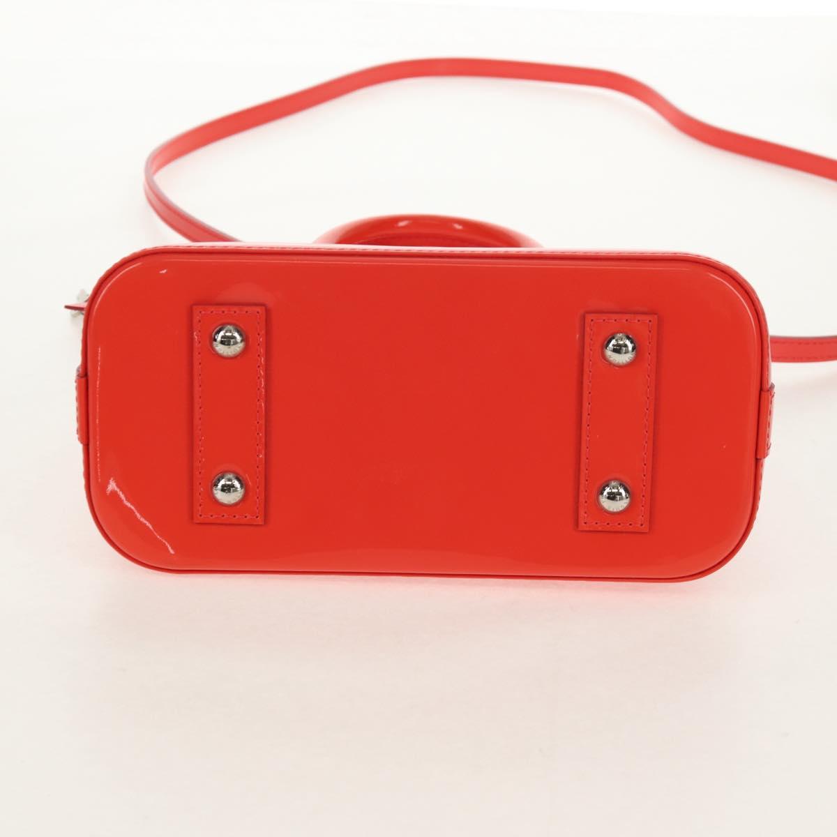 LOUIS VUITTON Vernis Rayure Alma BB Hand Bag 2way Rose rich LV Auth 154292V