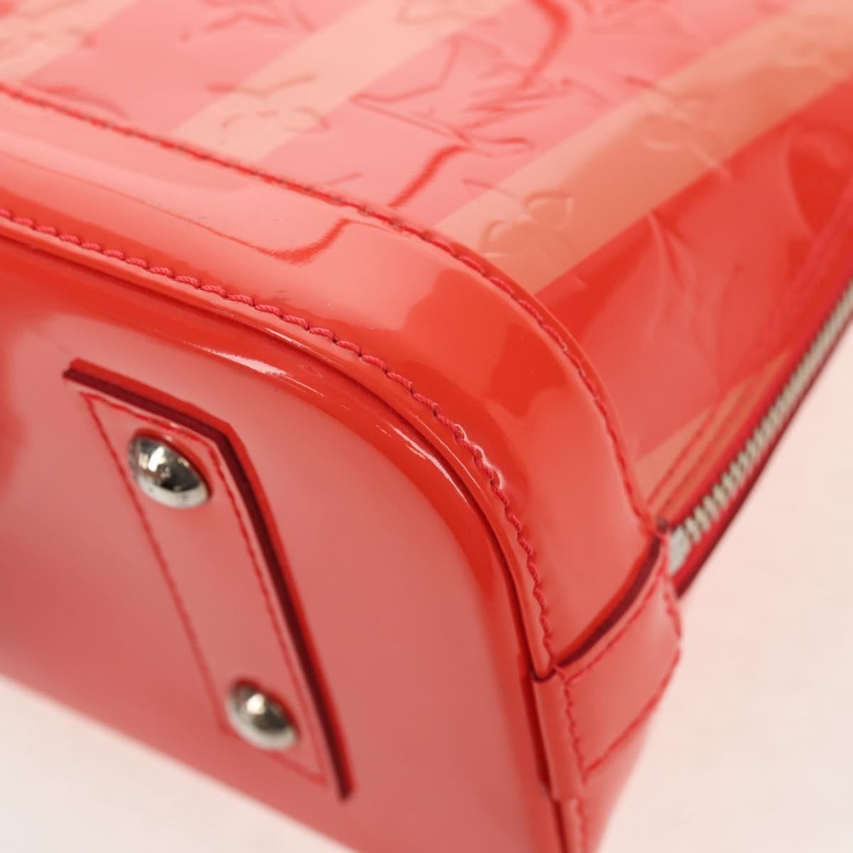 LOUIS VUITTON Vernis Rayure Alma BB Hand Bag 2way Rose rich LV Auth 154292V