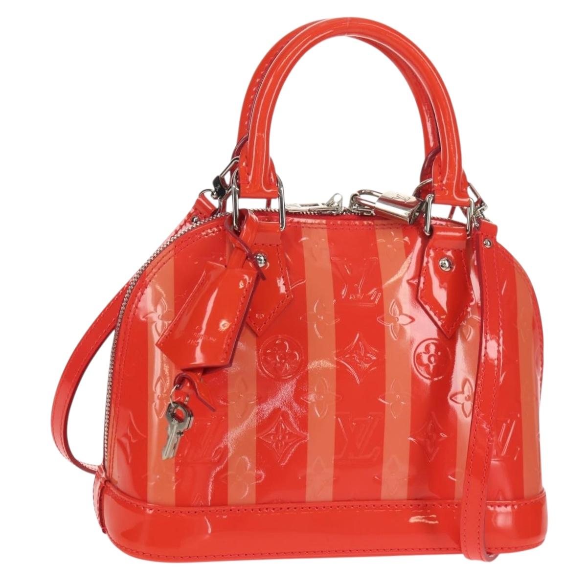 LOUIS VUITTON Vernis Rayure Alma BB Hand Bag 2way Rose rich LV Auth 154292V