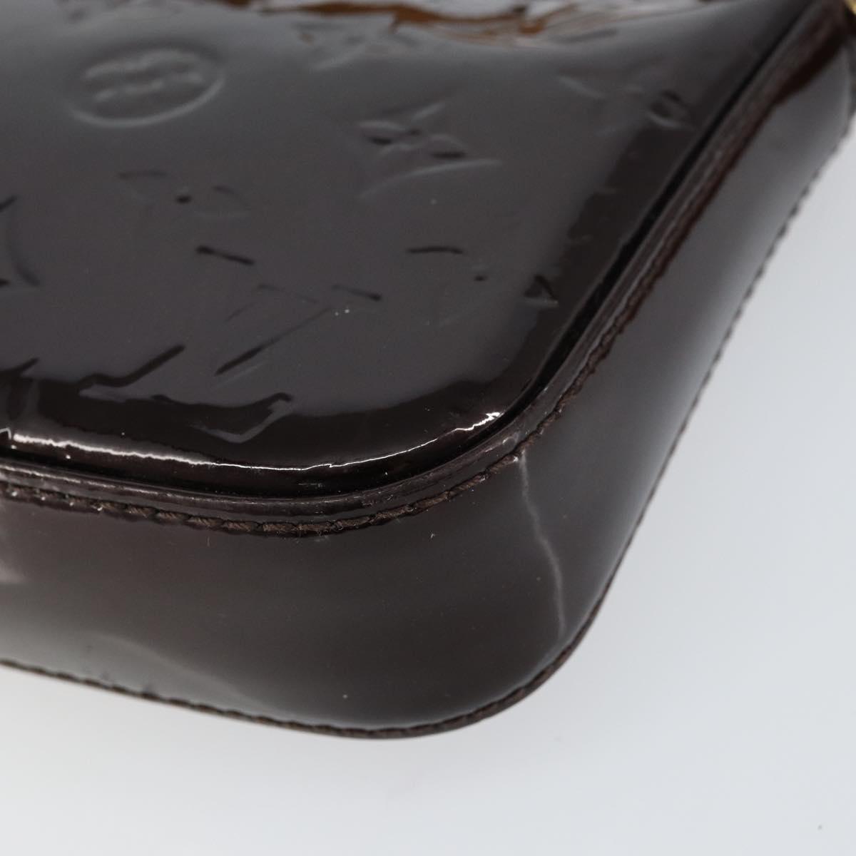 LOUIS VUITTON Vernis Pochette Accessoires Pouch Amarante M91576 LV Auth 154299V