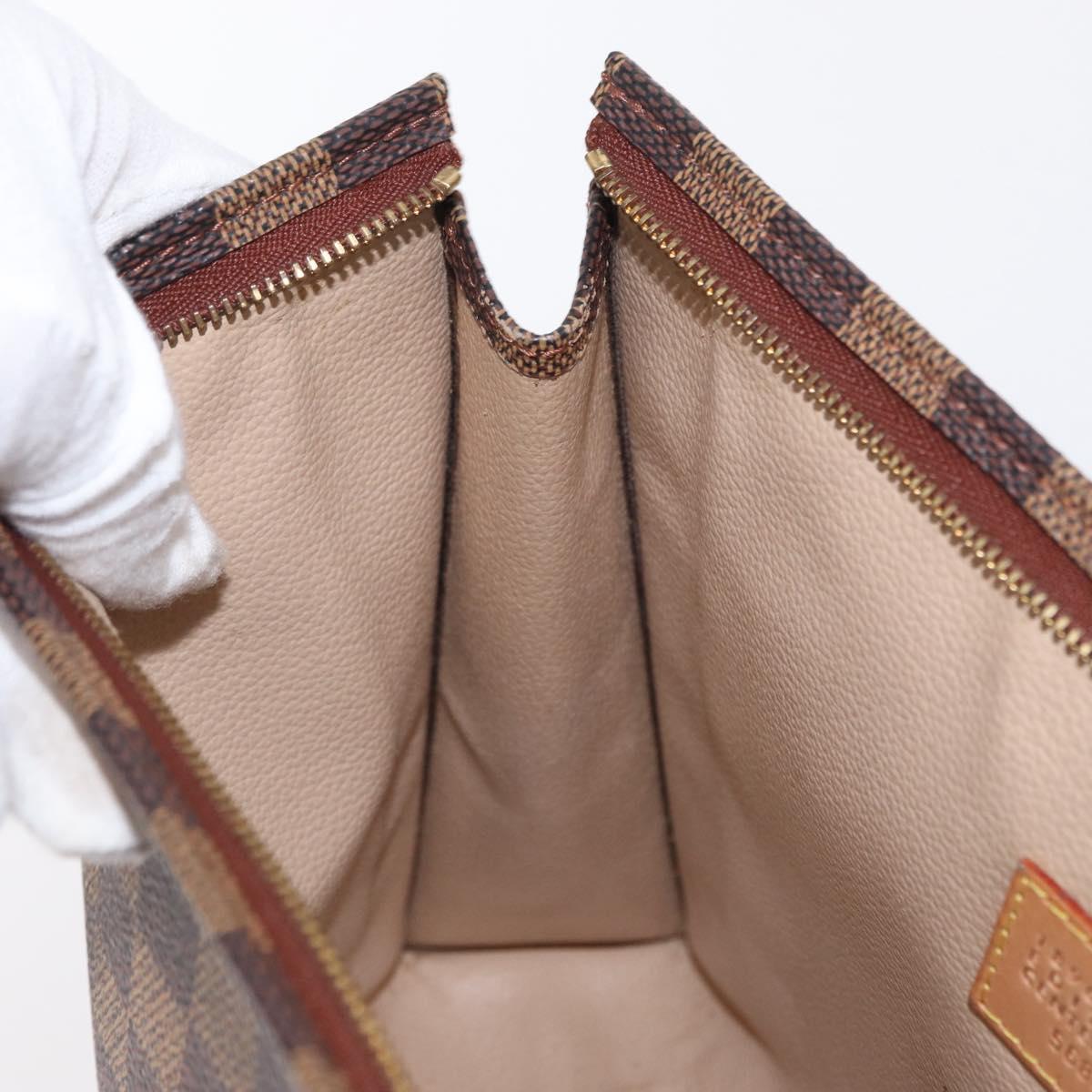 LOUIS VUITTON Damier Ebene Poche Toilette 26 Pouch N47543 LV Auth 154300