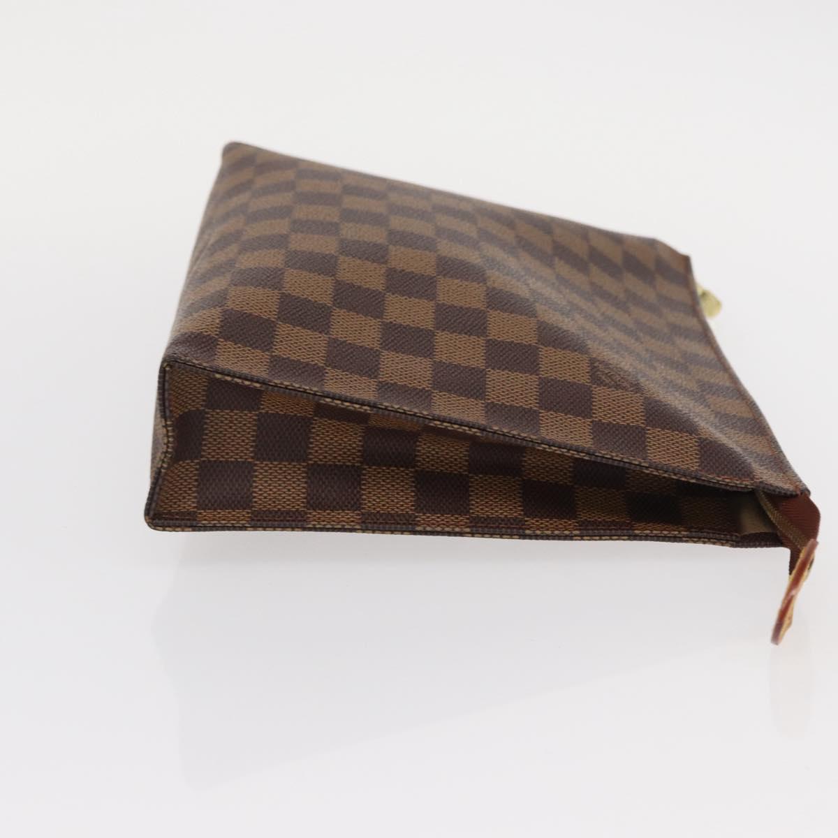 LOUIS VUITTON Damier Ebene Poche Toilette 26 Pouch N47543 LV Auth 154300