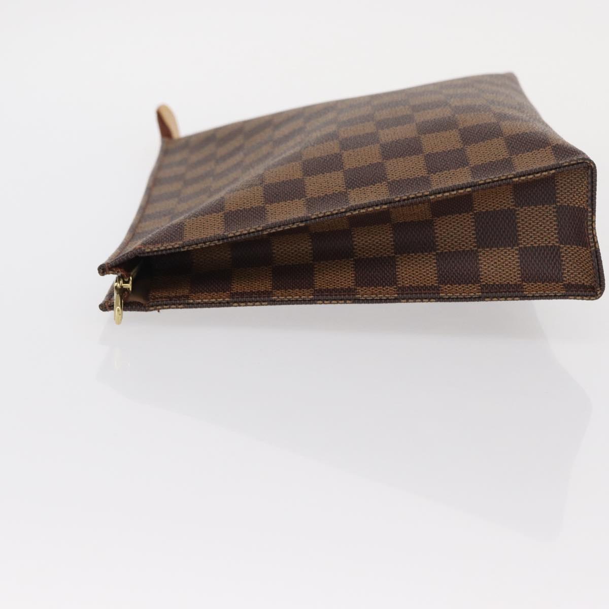 LOUIS VUITTON Damier Ebene Poche Toilette 26 Pouch N47543 LV Auth 154300