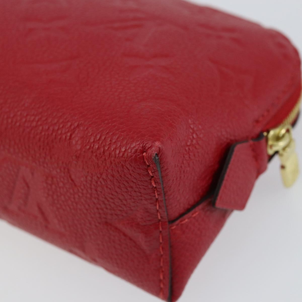LOUIS VUITTON Monogram Empreinte Pochette PM Pouch Red M69414 Auth 154301V