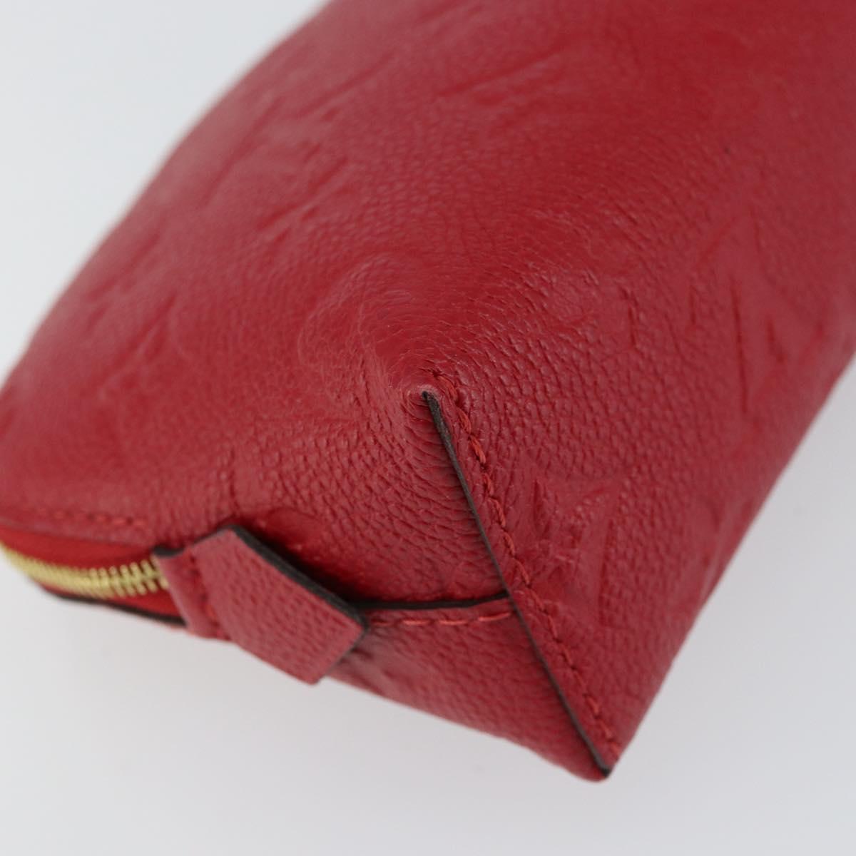 LOUIS VUITTON Monogram Empreinte Pochette PM Pouch Red M69414 Auth 154301V