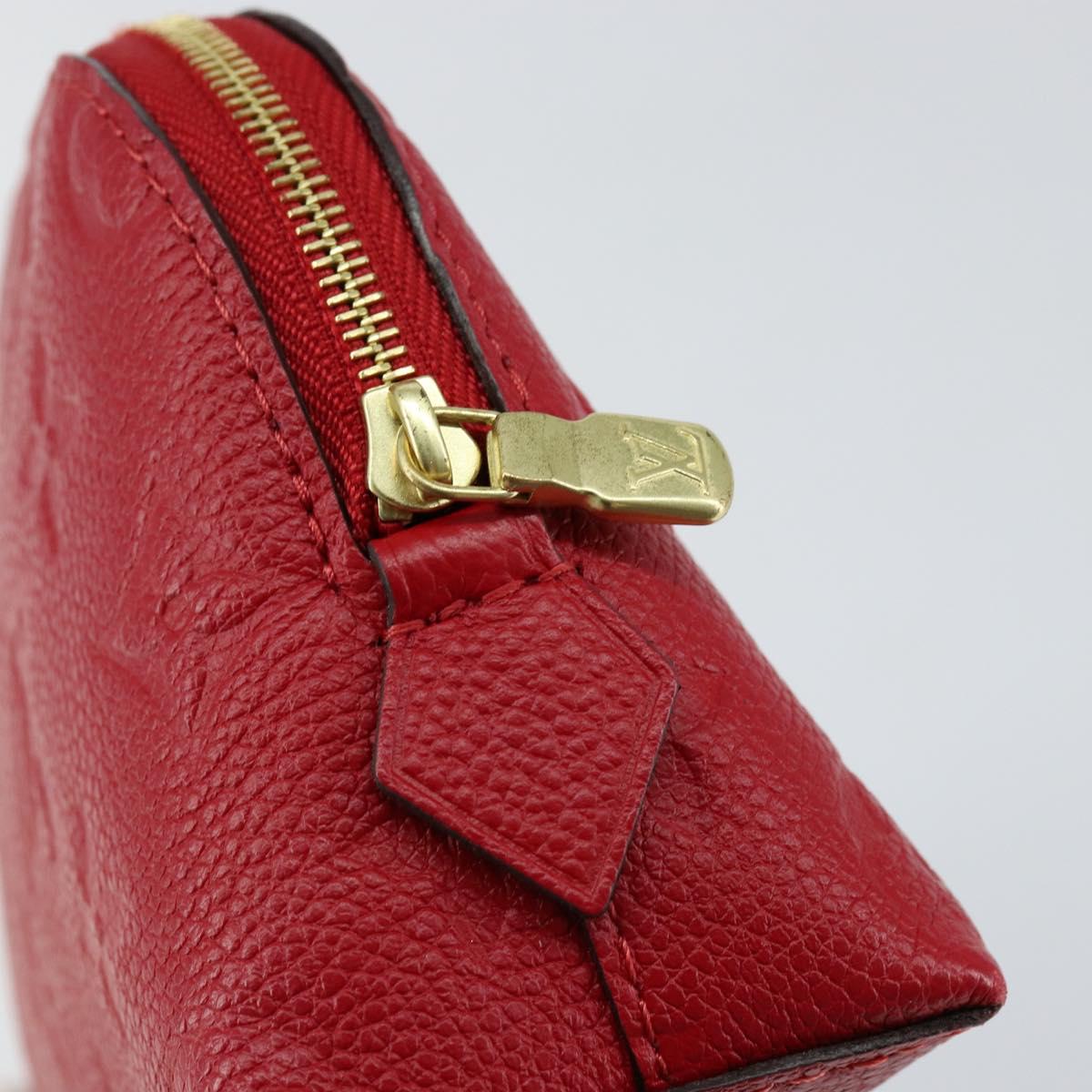 LOUIS VUITTON Monogram Empreinte Pochette PM Pouch Red M69414 Auth 154301V