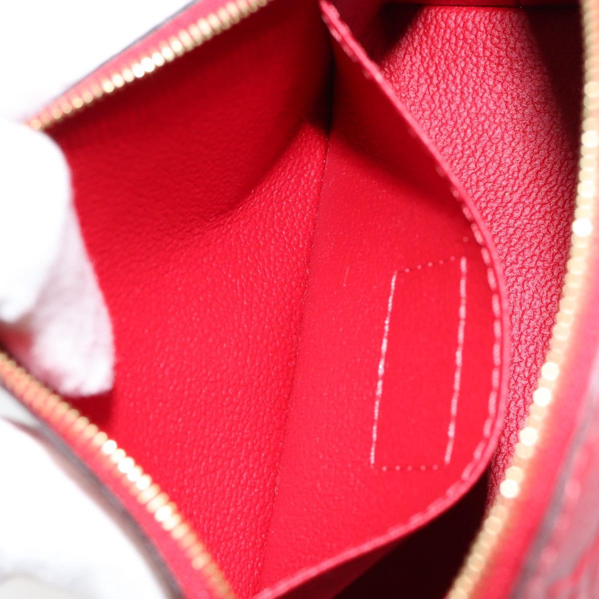 LOUIS VUITTON Monogram Empreinte Pochette PM Pouch Red M69414 Auth 154301V