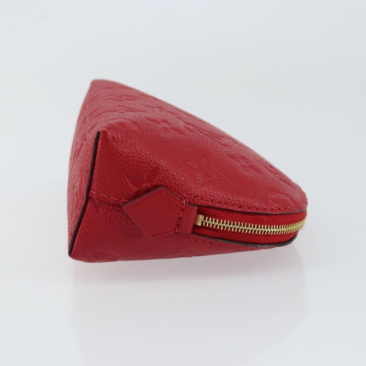 LOUIS VUITTON Monogram Empreinte Pochette PM Pouch Red M69414 Auth 154301V