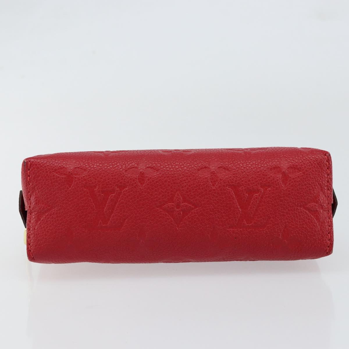 LOUIS VUITTON Monogram Empreinte Pochette PM Pouch Red M69414 Auth 154301V