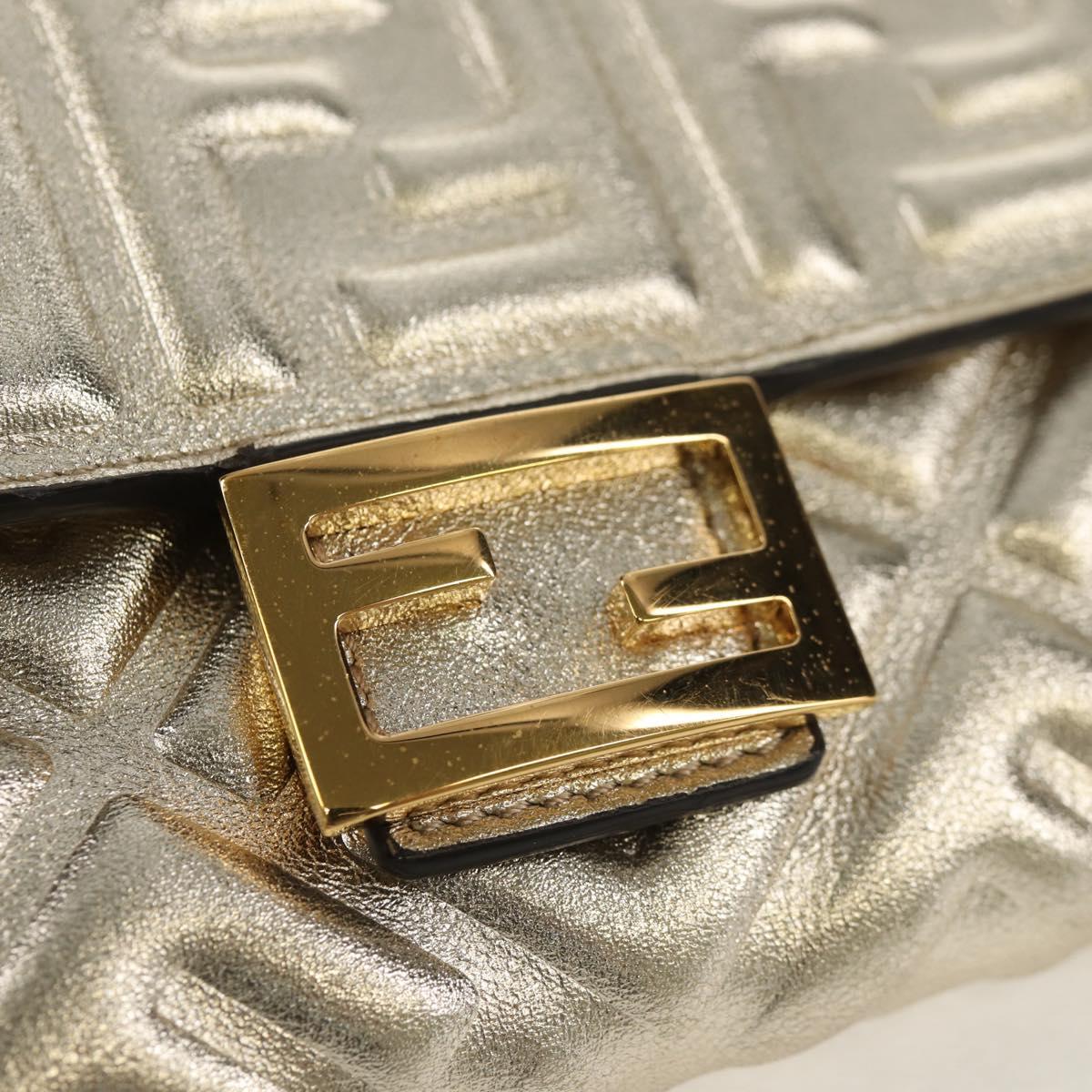 FENDI Zucca Canvas Wallet Leather Gold Tone Auth 154304M