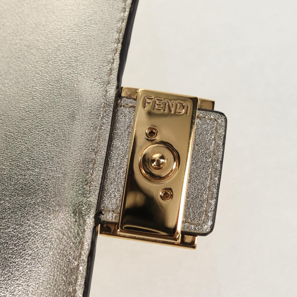 FENDI Zucca Canvas Wallet Leather Gold Tone Auth 154304M