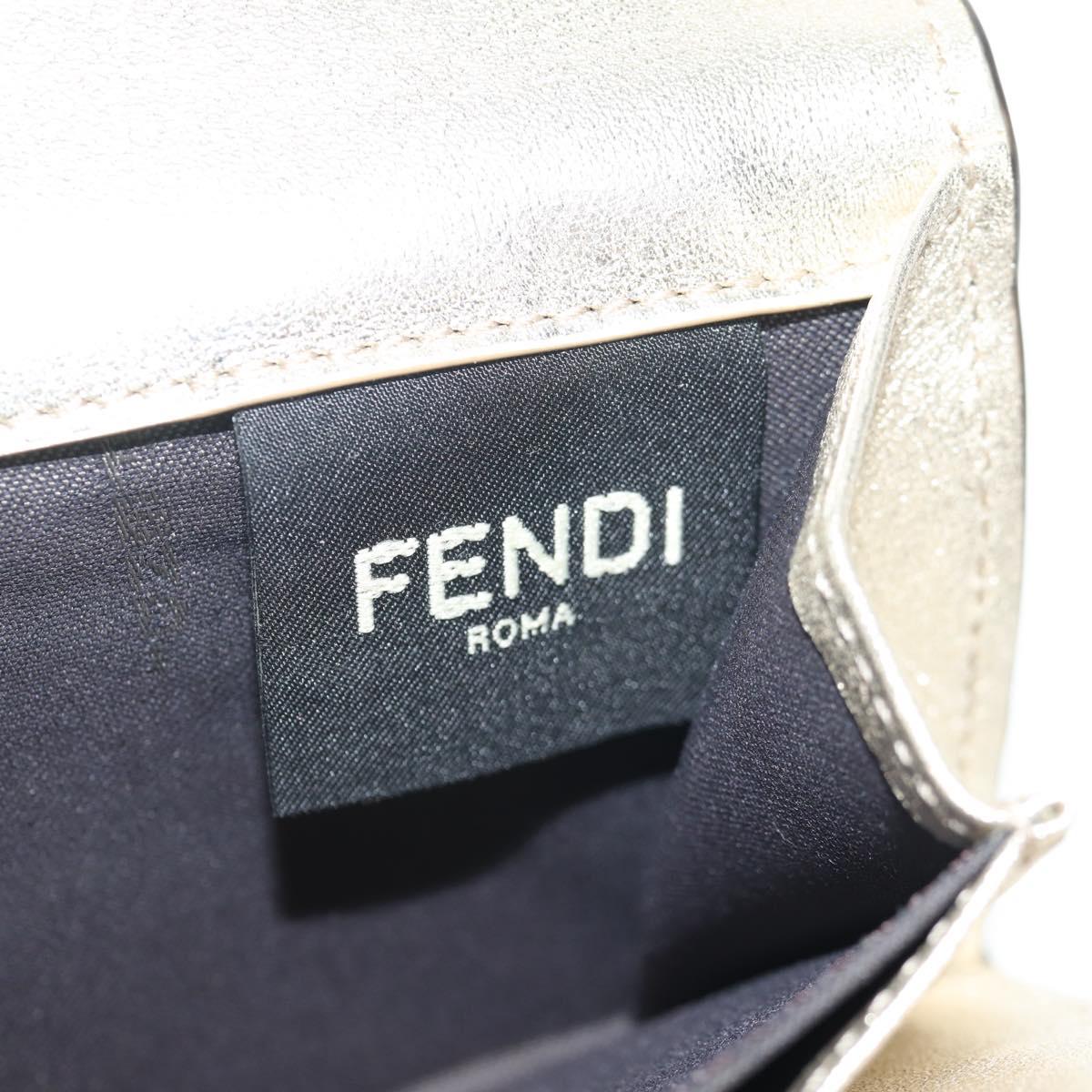 FENDI Zucca Canvas Wallet Leather Gold Tone Auth 154304M