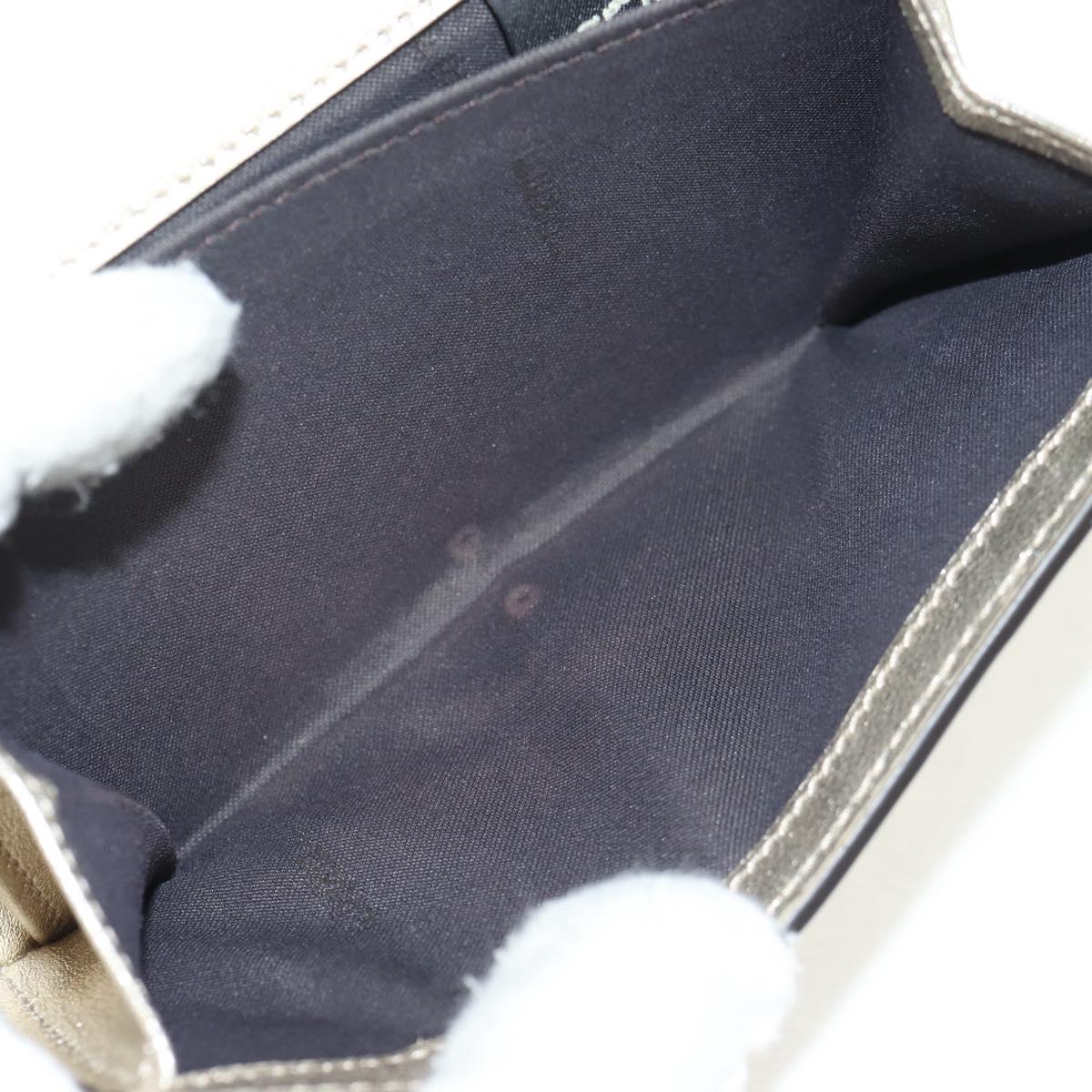 FENDI Zucca Canvas Wallet Leather Gold Tone Auth 154304M