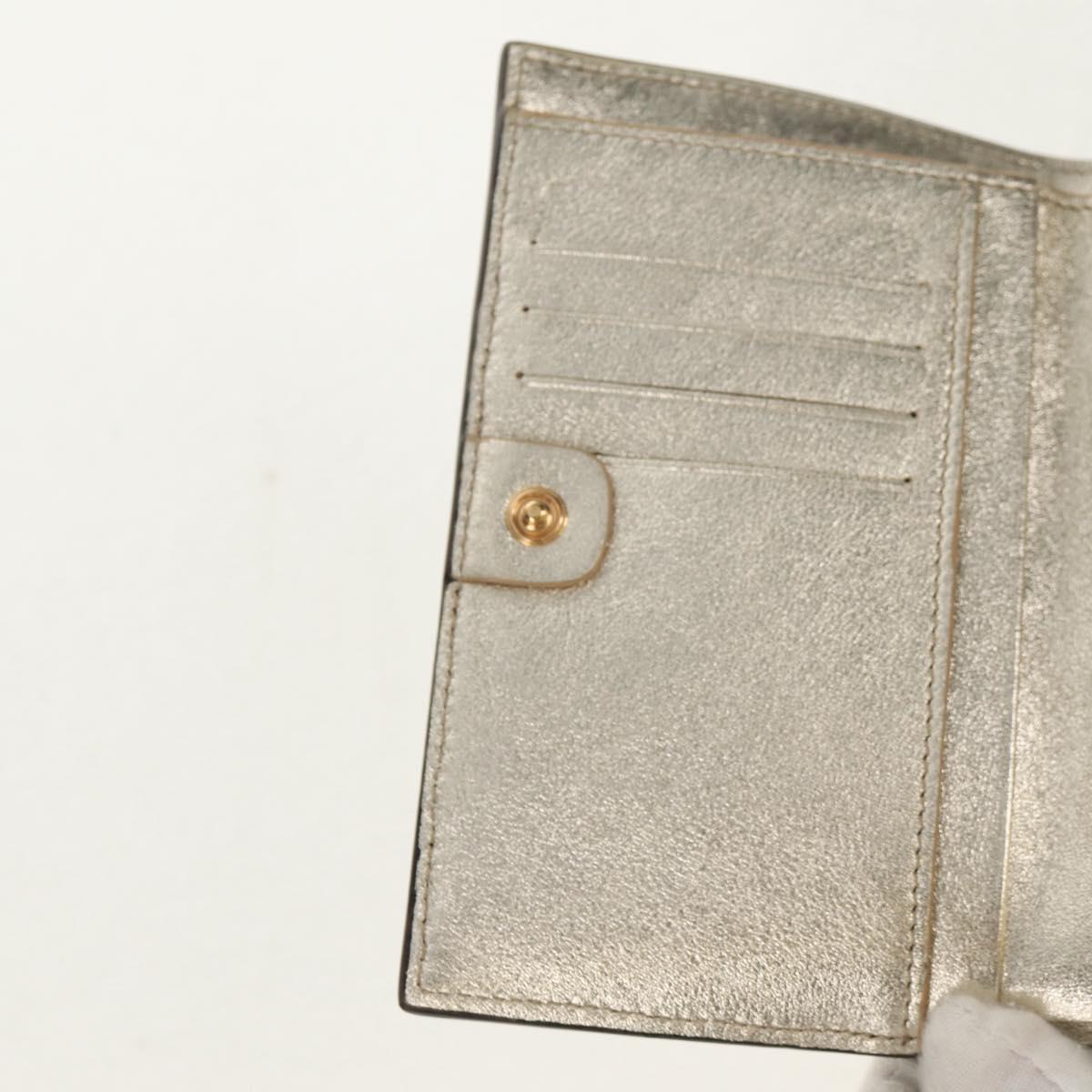 FENDI Zucca Canvas Wallet Leather Gold Tone Auth 154304M