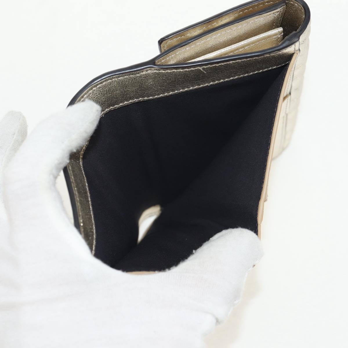 FENDI Zucca Canvas Wallet Leather Gold Tone Auth 154304M