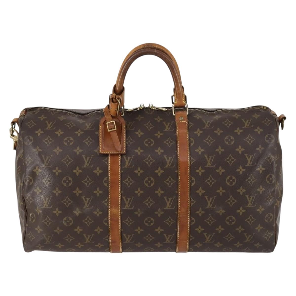 LOUIS VUITTON Monogram Keepall Bandouliere 50 Boston Bag M41416 LV Auth 154314