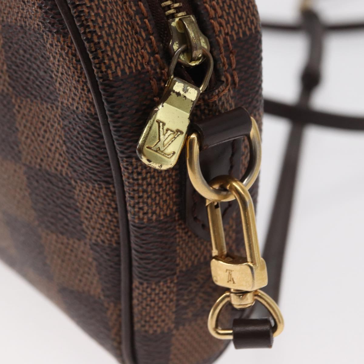 LOUIS VUITTON Damier Ebene Pochette Ipanema Shoulder Bag N51296 LV Auth 154318