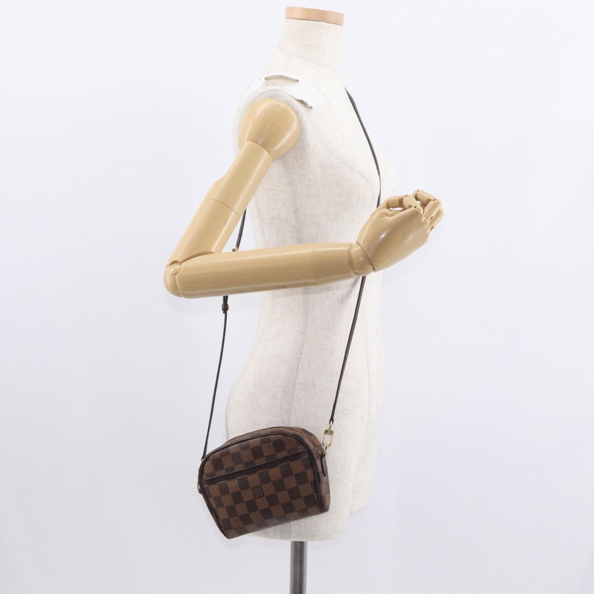 LOUIS VUITTON Damier Ebene Pochette Ipanema Shoulder Bag N51296 LV Auth 154318