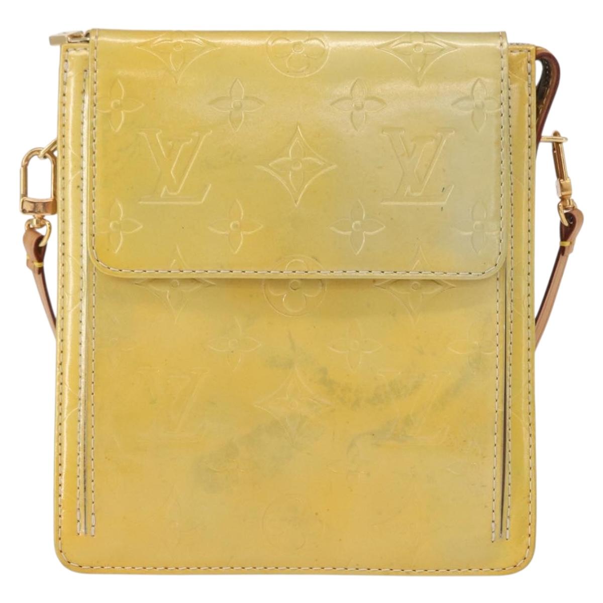 LOUIS VUITTON Monogram Vernis Motto Accessory Pouch Gris M91030 LV Auth 154320