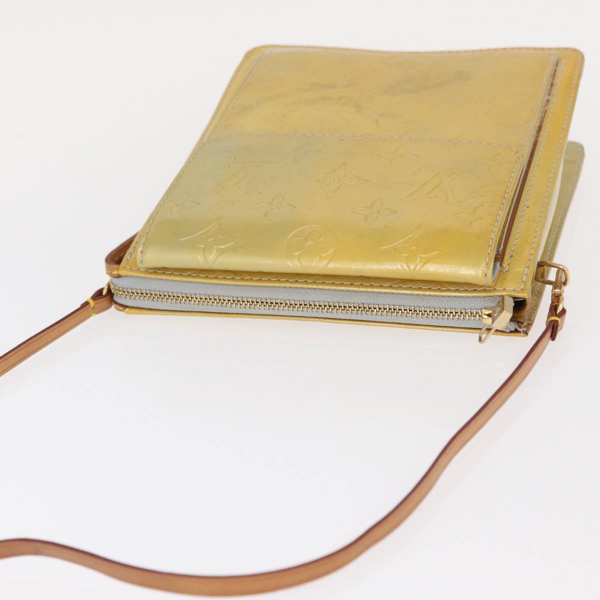LOUIS VUITTON Monogram Vernis Motto Accessory Pouch Gris M91030 LV Auth 154320