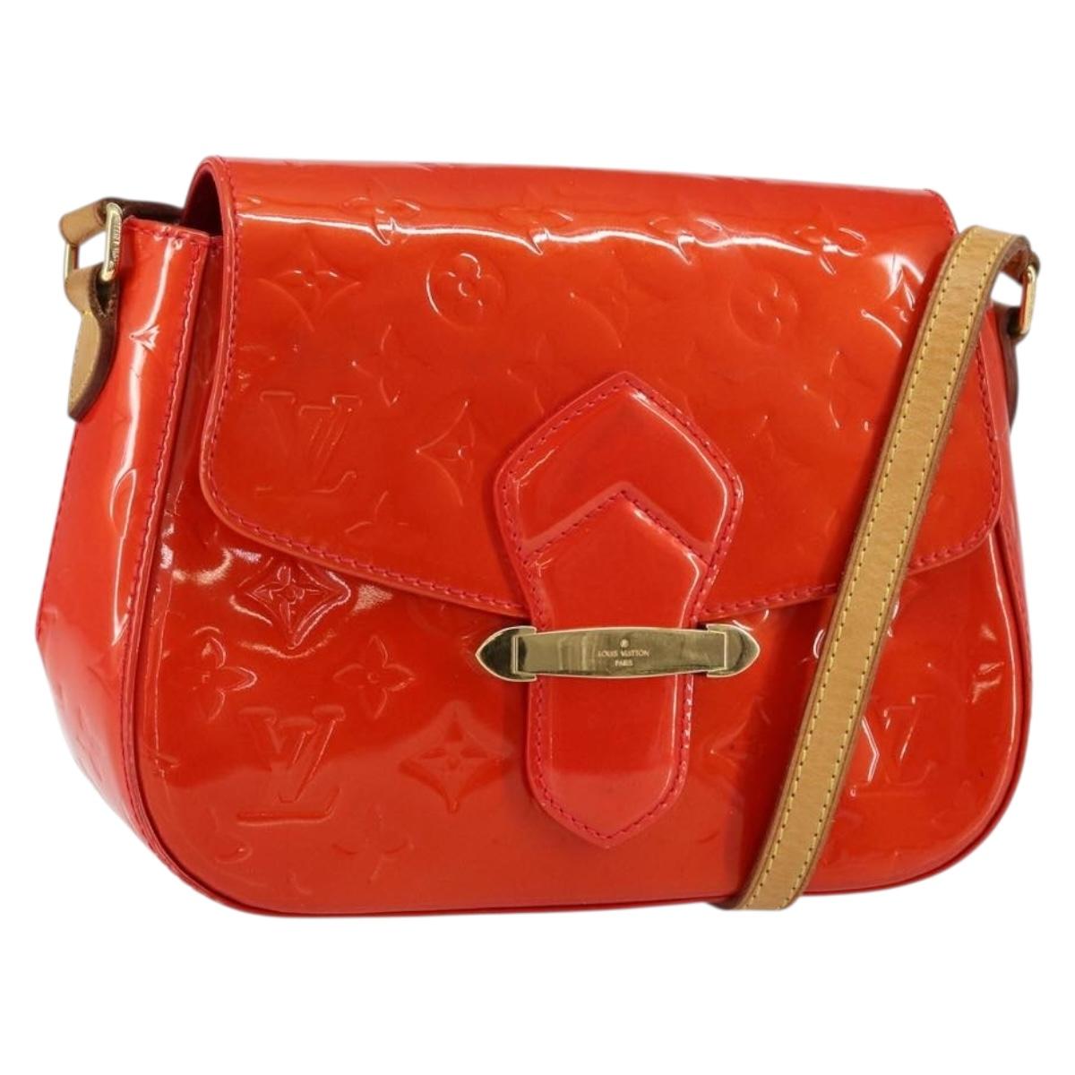LOUIS VUITTON Vernis Bell FlowerGM Bag Rouge Grunadine M91728 LV Auth 154321V