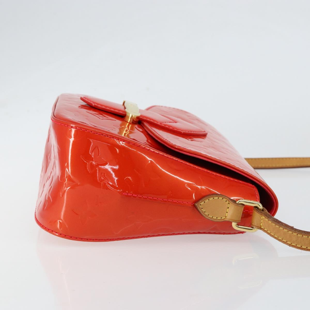 LOUIS VUITTON Vernis Bell FlowerGM Bag Rouge Grunadine M91728 LV Auth 154321V