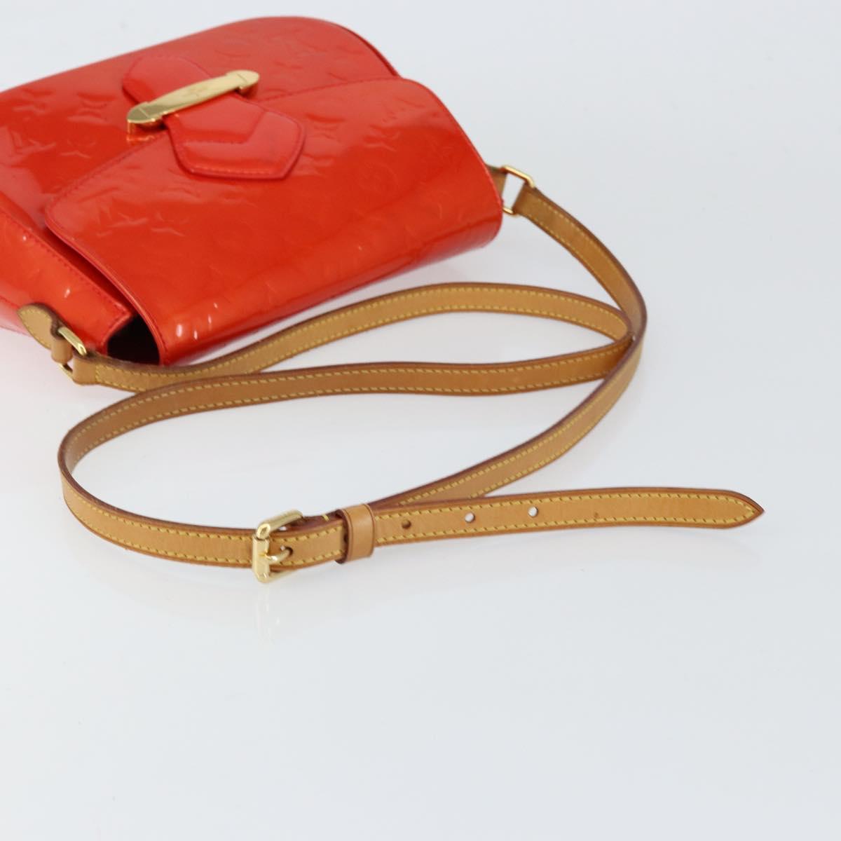 LOUIS VUITTON Vernis Bell FlowerGM Bag Rouge Grunadine M91728 LV Auth 154321V
