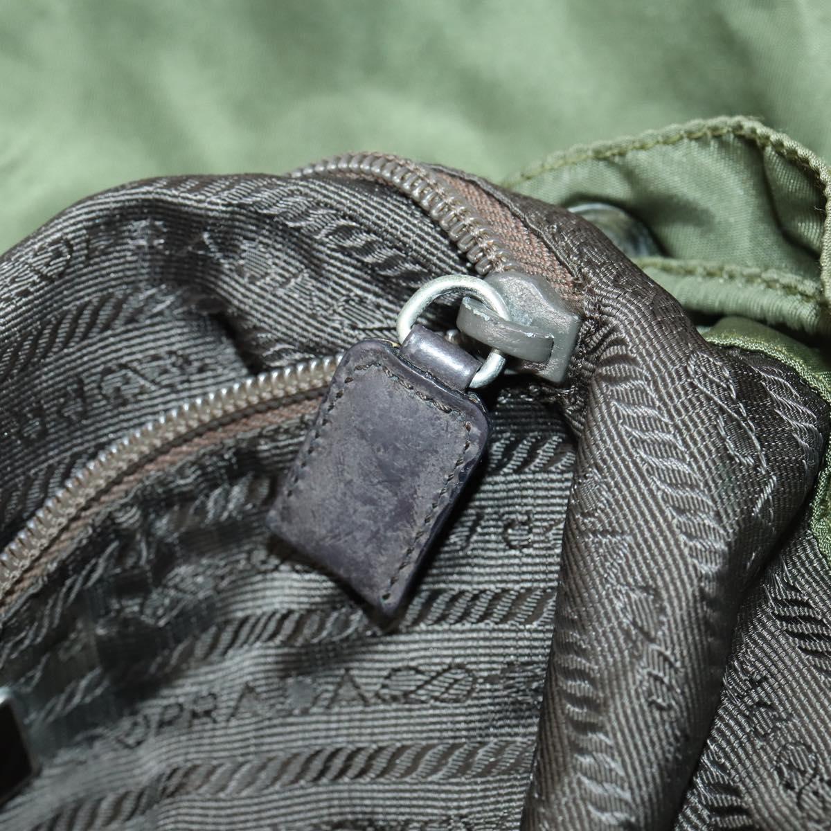 PRADA Backpack Nylon Green Silver Auth 154322