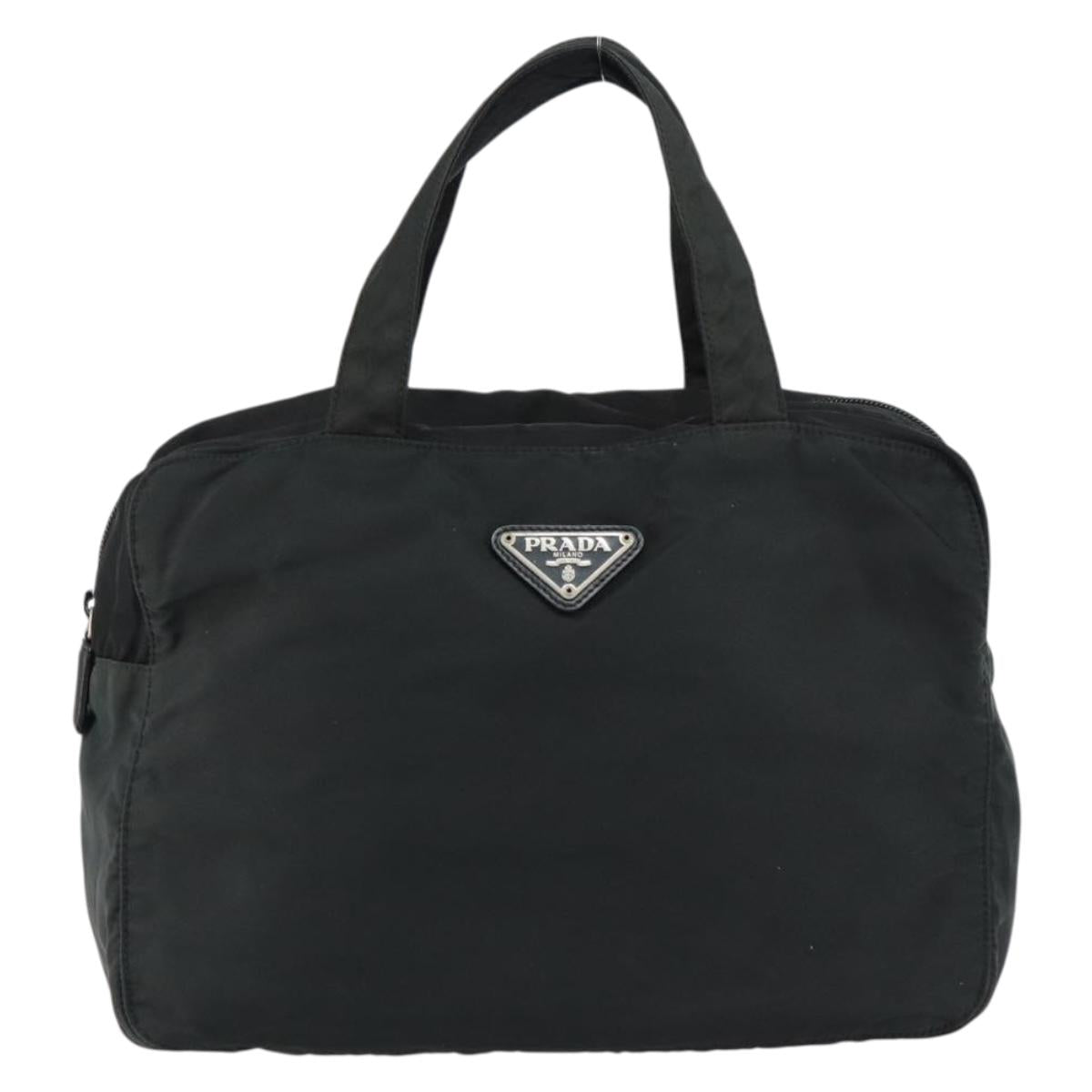 PRADA Hand Bag Nylon Black Auth 154325
