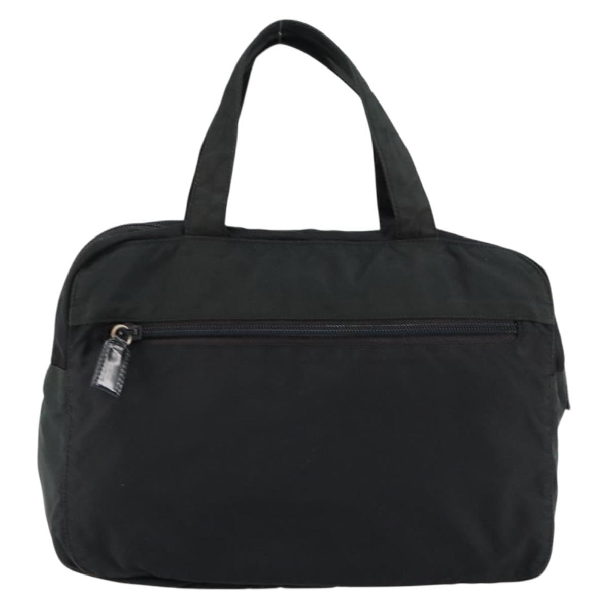 PRADA Hand Bag Nylon Black Auth 154325