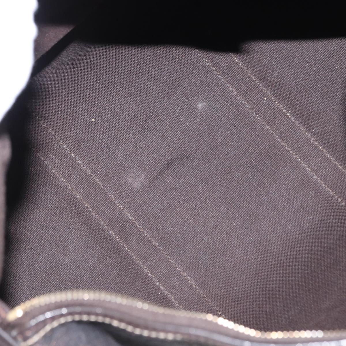 FENDI Zucchino Canvas Boston Bag PVC Dark Brown Gold 193603 Auth 154330