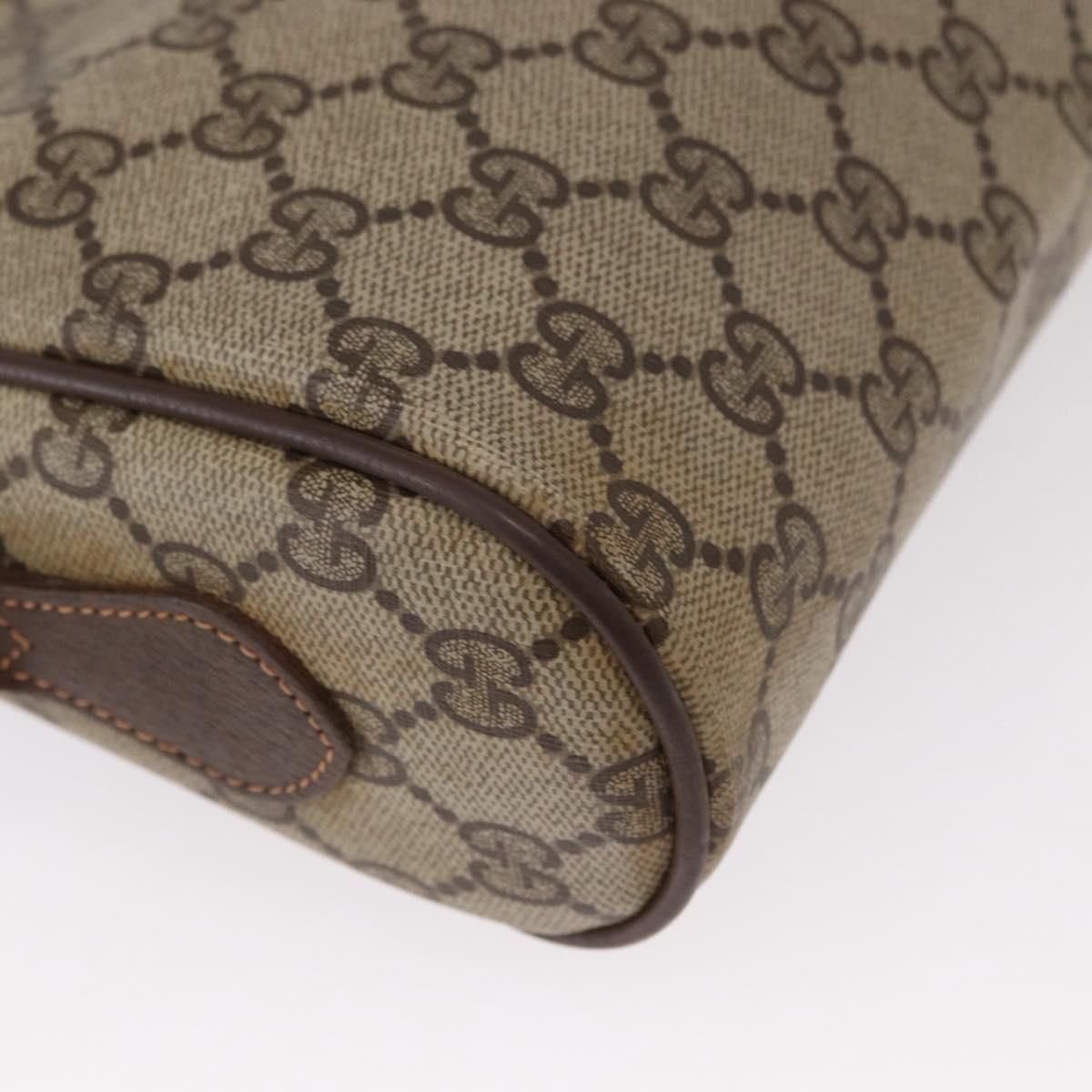 GUCCI GG Supreme Web Sherry Line Bag PVC Beige Gold 56 02 087 Auth 154331