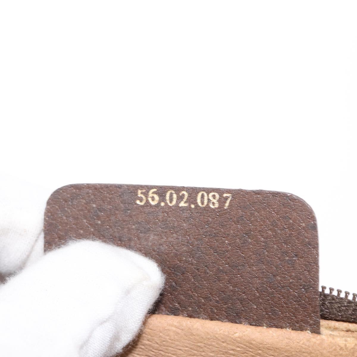 GUCCI GG Supreme Web Sherry Line Bag PVC Beige Gold 56 02 087 Auth 154331