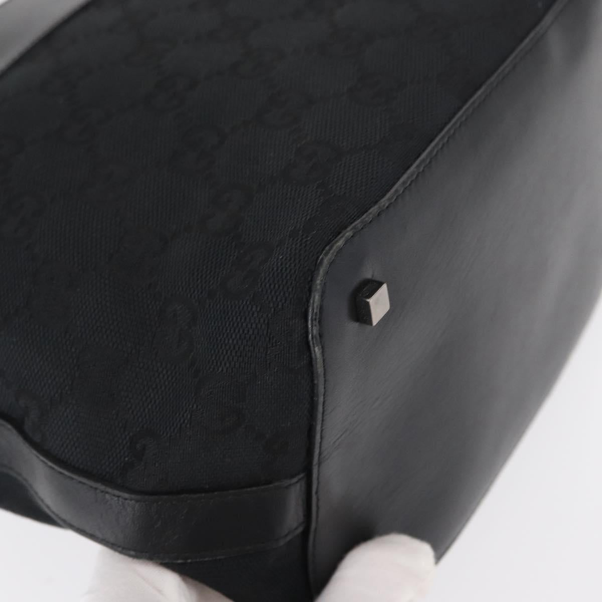 GUCCI GG Canvas Shoulder Bag Black Silver 001 4299 1669 Auth 154332