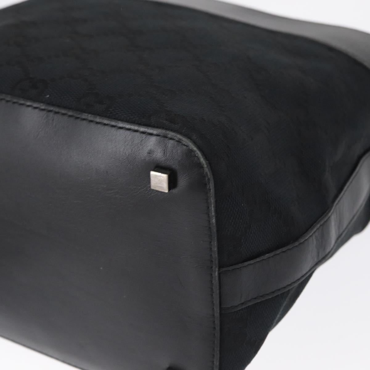 GUCCI GG Canvas Shoulder Bag Black Silver 001 4299 1669 Auth 154332