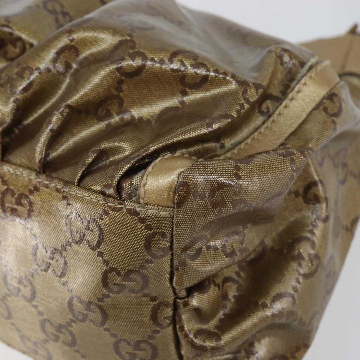 GUCCI GG Crystal Abbey Shoulder Bag Beige Gold 190525 Auth 154333