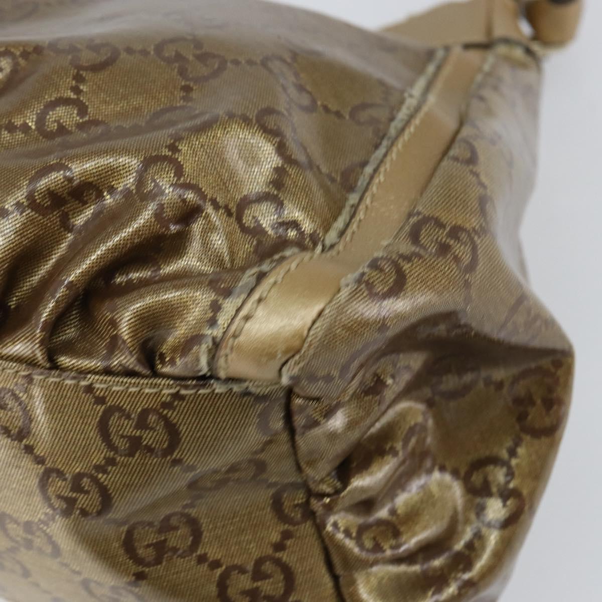 GUCCI GG Crystal Abbey Shoulder Bag Beige Gold 190525 Auth 154333