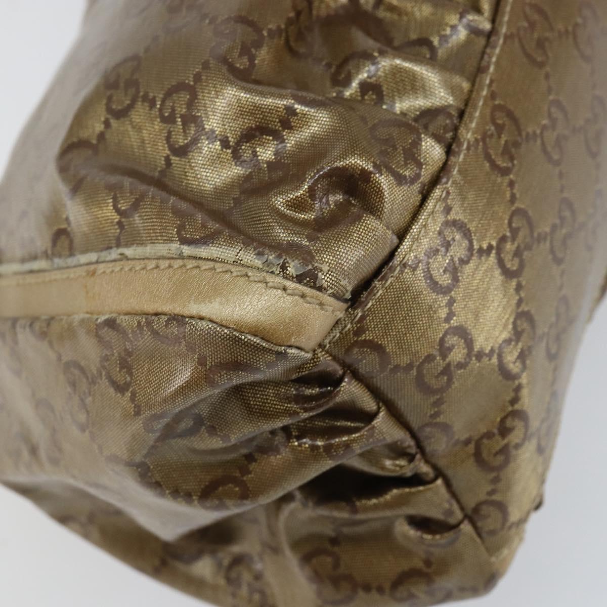 GUCCI GG Crystal Abbey Shoulder Bag Beige Gold 190525 Auth 154333