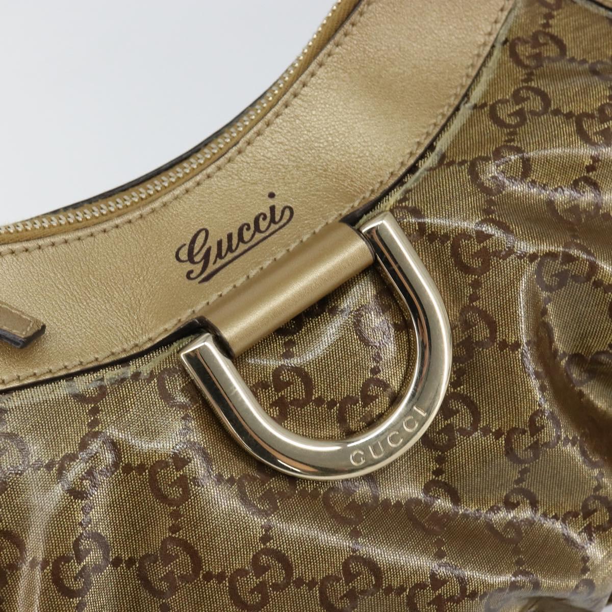 GUCCI GG Crystal Abbey Shoulder Bag Beige Gold 190525 Auth 154333