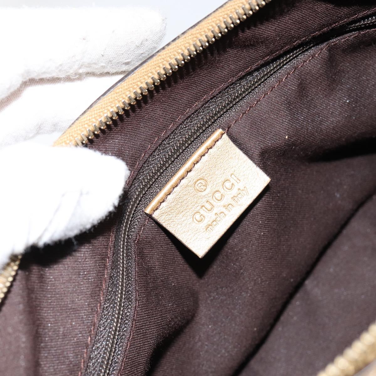 GUCCI GG Crystal Abbey Shoulder Bag Beige Gold 190525 Auth 154333