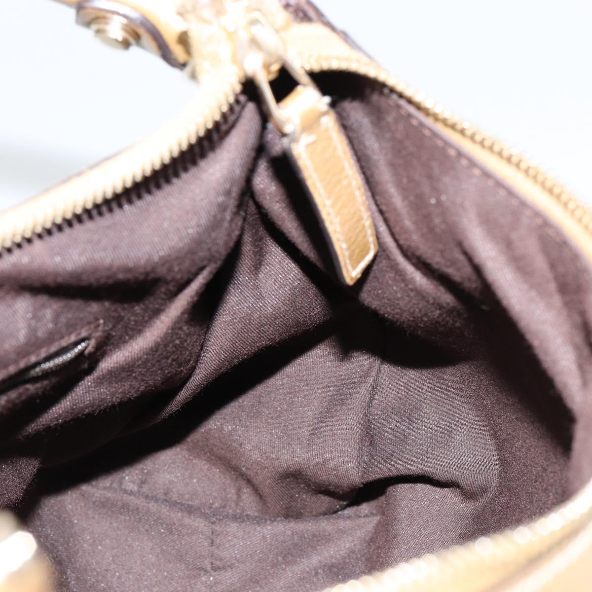 GUCCI GG Crystal Abbey Shoulder Bag Beige Gold 190525 Auth 154333