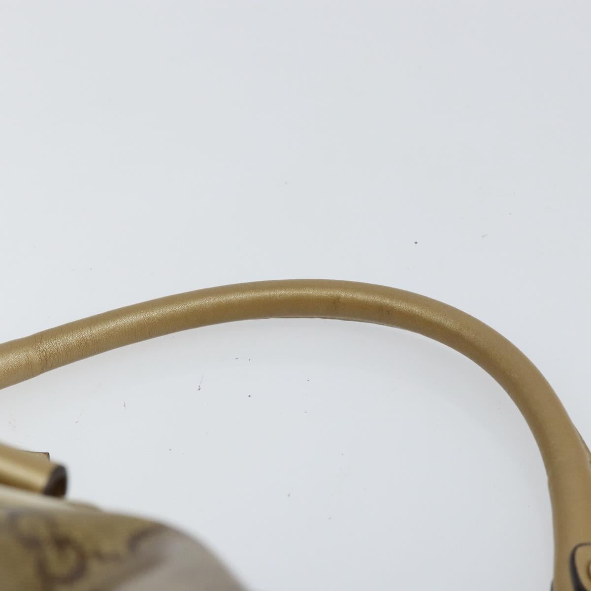 GUCCI GG Crystal Abbey Shoulder Bag Beige Gold 190525 Auth 154333