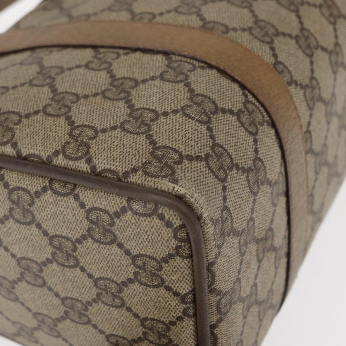 GUCCI GG Supreme Web Sherry Line Boston Bag PVC Beige 116 02 006 Auth 154334