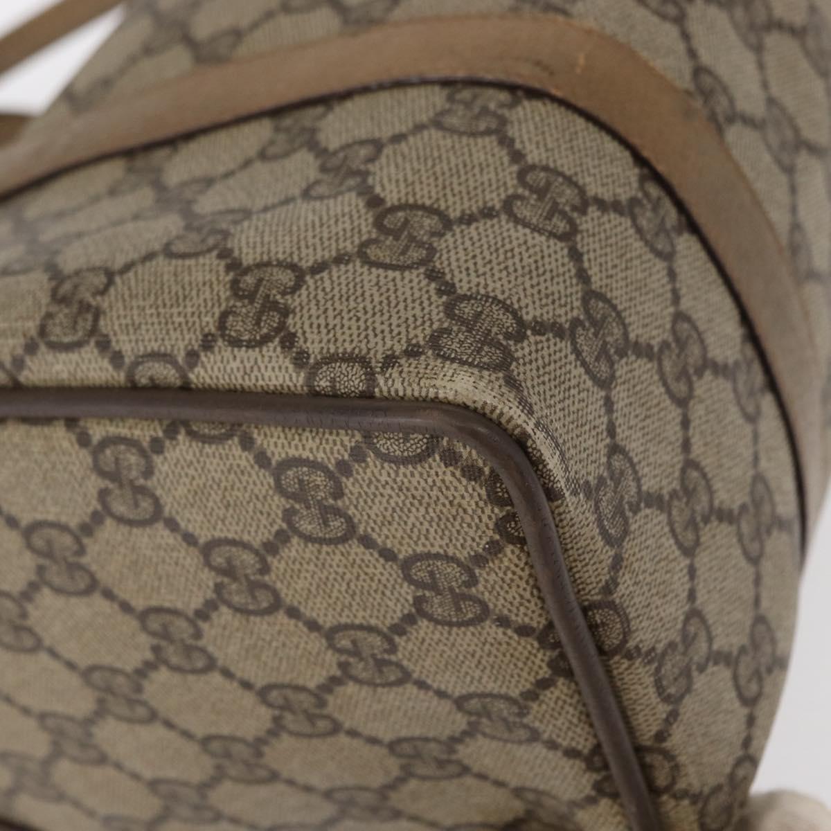 GUCCI GG Supreme Web Sherry Line Boston Bag PVC Beige 116 02 006 Auth 154334