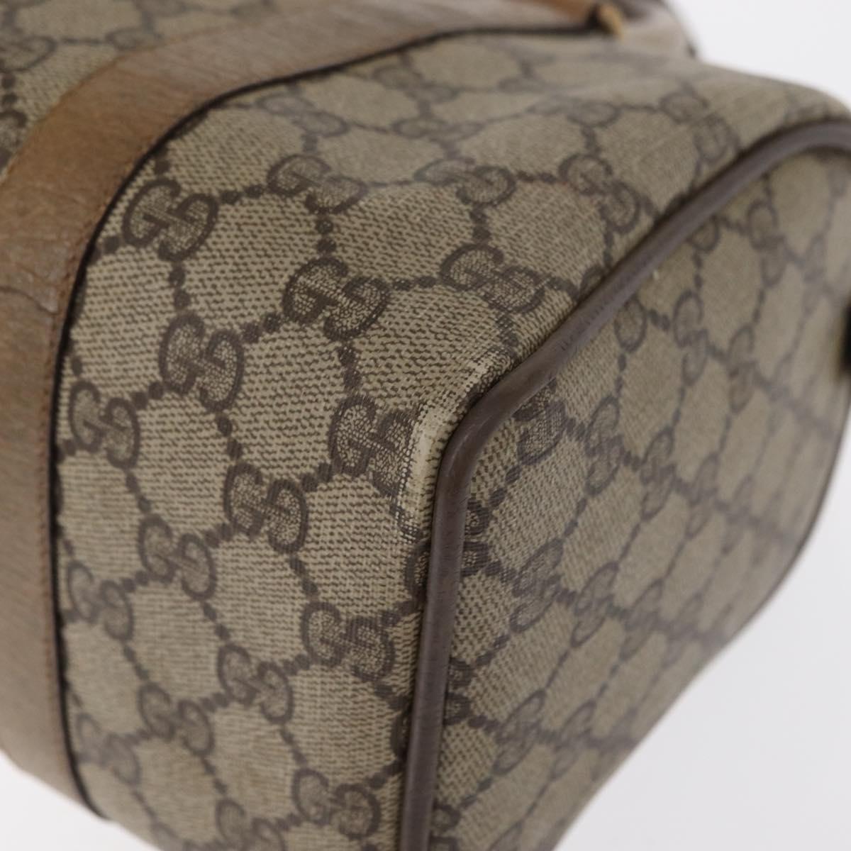 GUCCI GG Supreme Web Sherry Line Boston Bag PVC Beige 116 02 006 Auth 154334