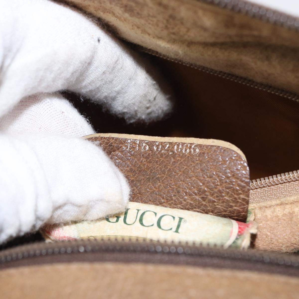 GUCCI GG Supreme Web Sherry Line Boston Bag PVC Beige 116 02 006 Auth 154334